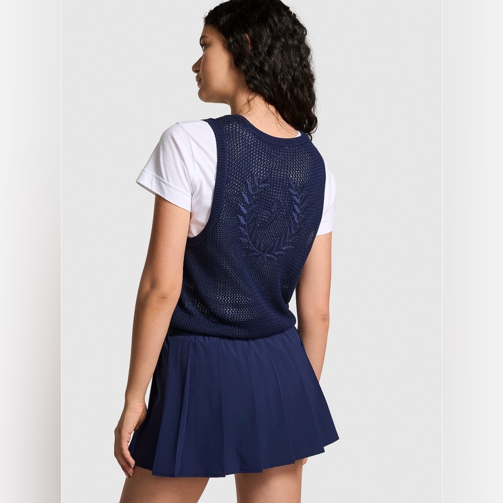 VS PINK CAMBRIDGE KNIT CROPPED VEST - Picture 2 of 8